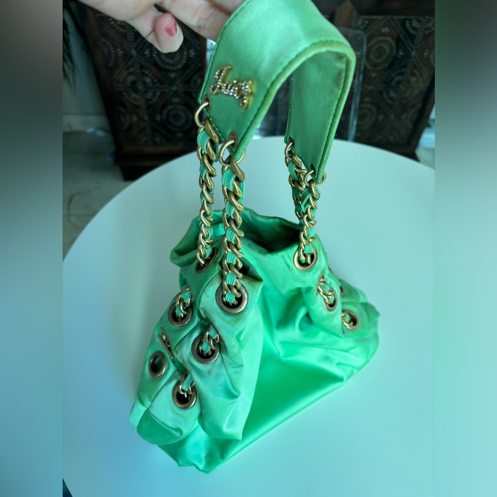 Vintage Juicy Couture Y2K Green Satin hobo purse